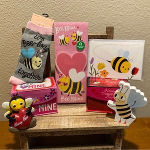 Valentines Day BumbleBee Bundle, Bee Socks, Bee Notepads, Bee Figure, Bee Sign